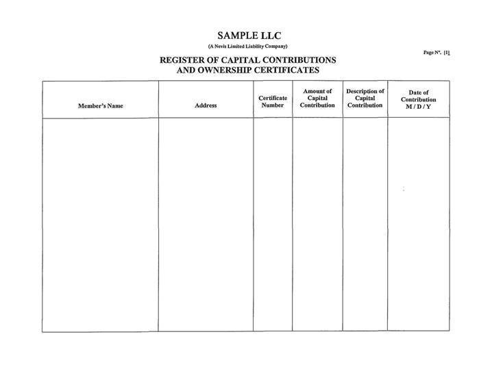 Register of Capital Contributions