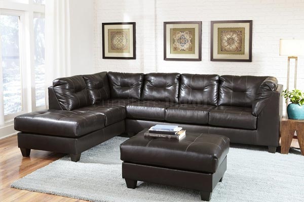 VIG Crocodile Leather Sectional Sofa
