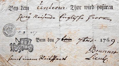 немецкий паспорт 1769 года