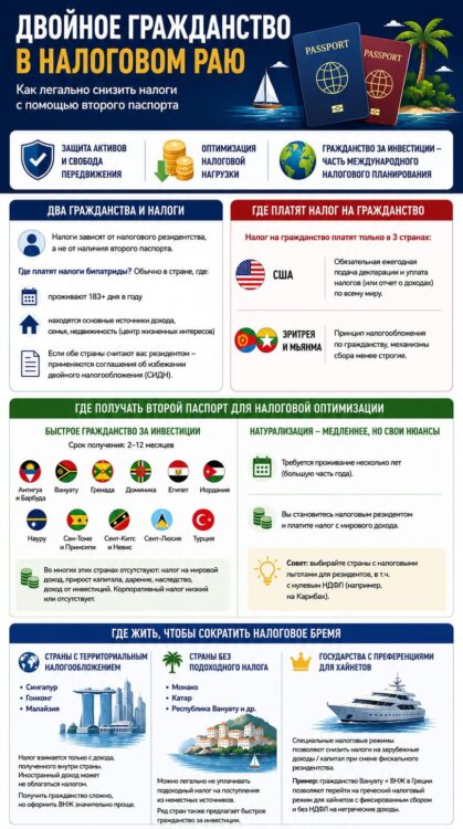 второй паспорт в стране без подоходного налога