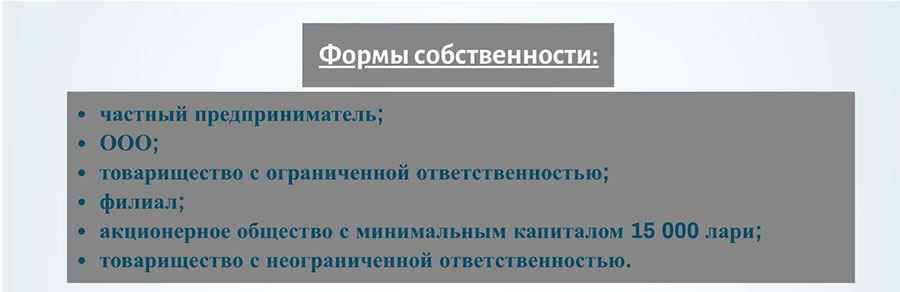 Формы собственности в Грузии
