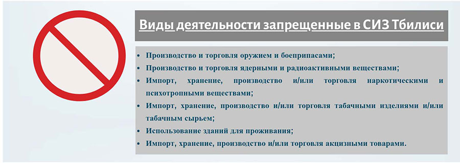 Запрещенные виды деятельности Грузии