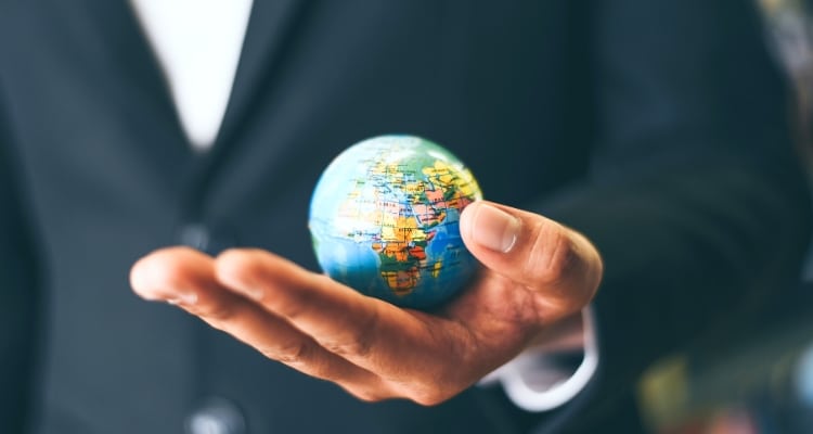 businessman globe