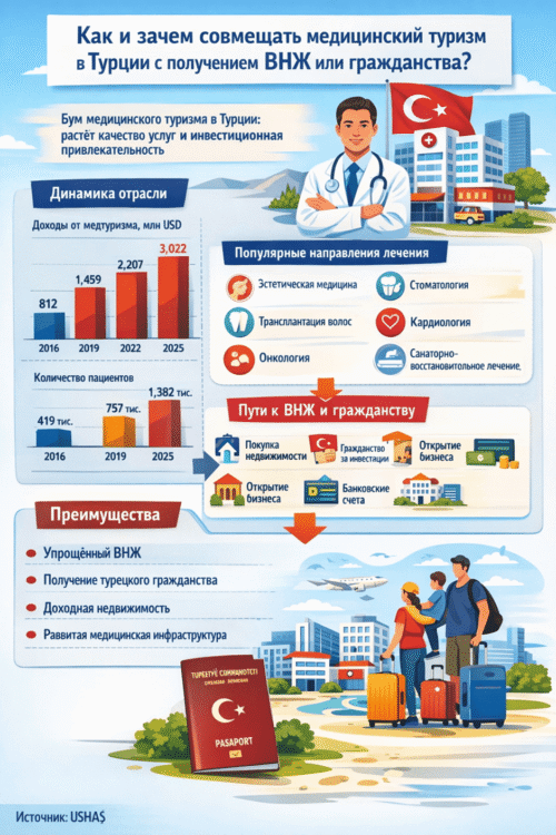 Инфографика медицинский туризм в Турции