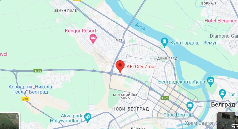Территории к северо-западу от центра Нови Београда