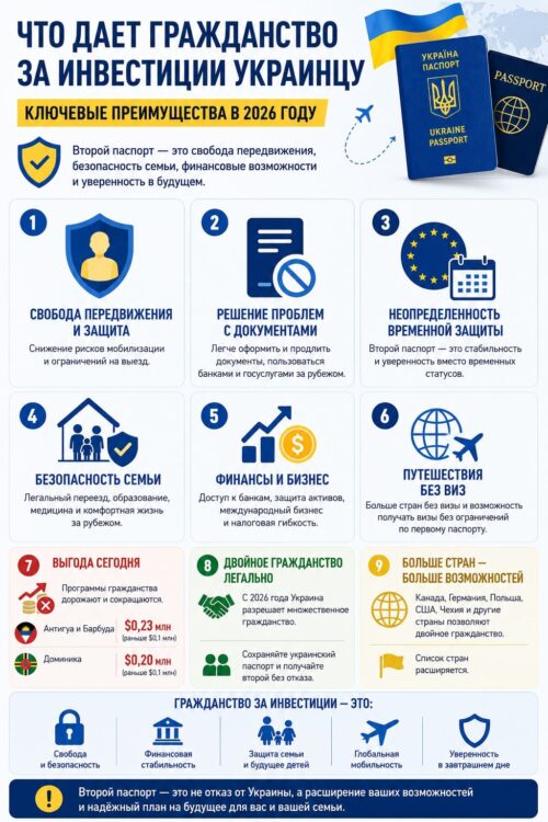 что дает гражданство за инвестиции украинцу
