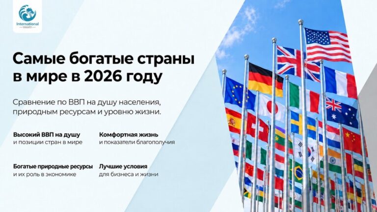 Самые богатые страны мира в 2026 году: сравнение по ВВП на душу населения, ресурсам, качеству жизни
