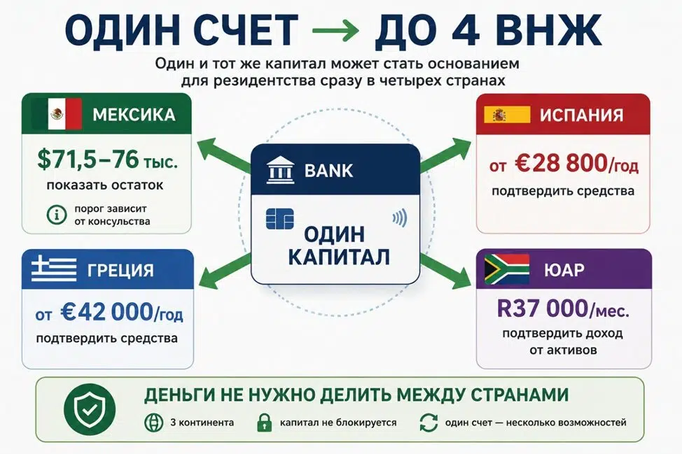 Один счет - до 4 ВНЖ